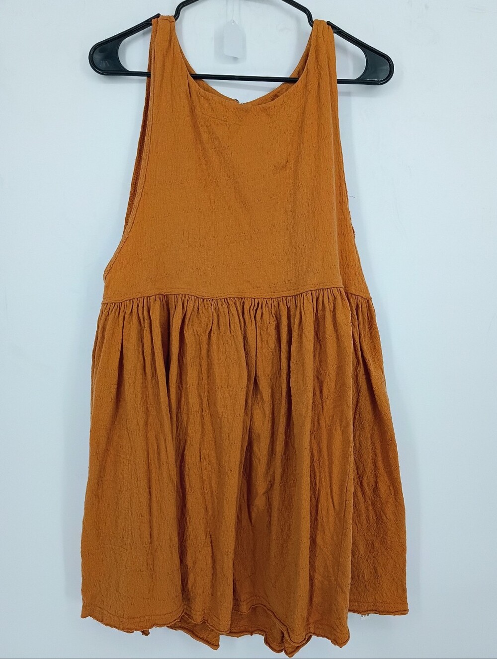Free People "I'm Still Obsessed" Rust Orange Sleeveless Open Back Mini Dress